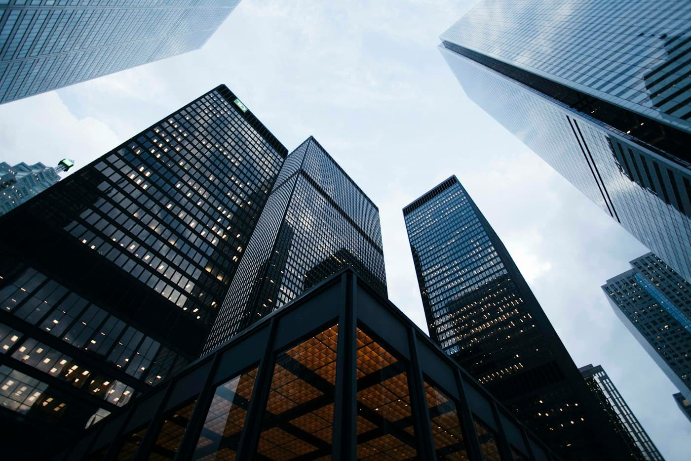Modern glass office towers